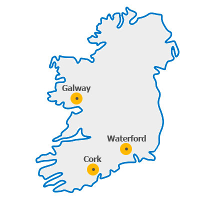 Map of Doyle Roofers locations in Ireland